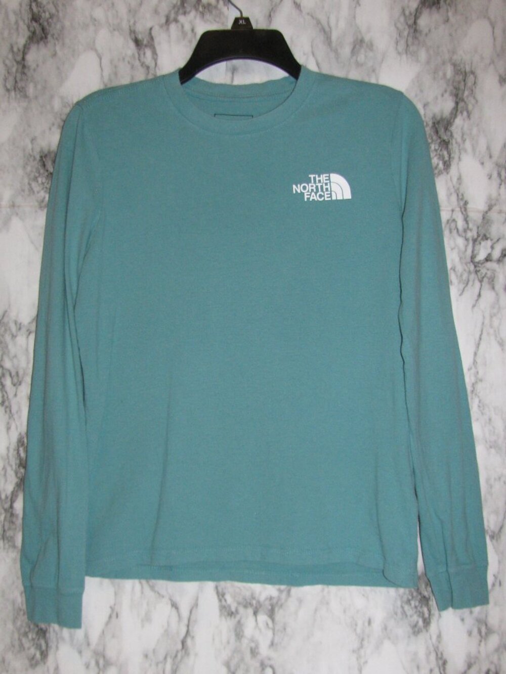 The North Face Teal Blue Long Sleeve Graphic T-Shirt Crewneck Small